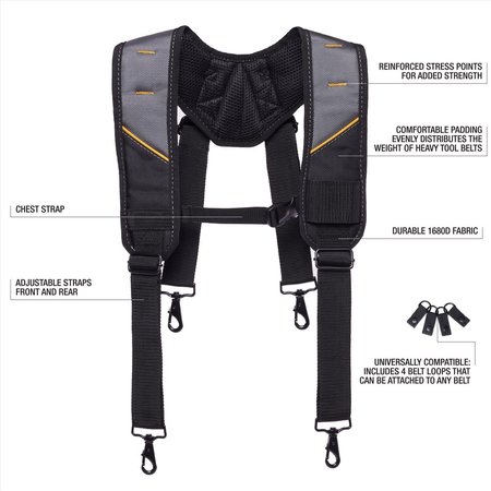 Toughbuilt 1.18 in. L X 6.3 in. W Nylon Suspenders Black/Gray 1 pair TB-CT-51P-2BES